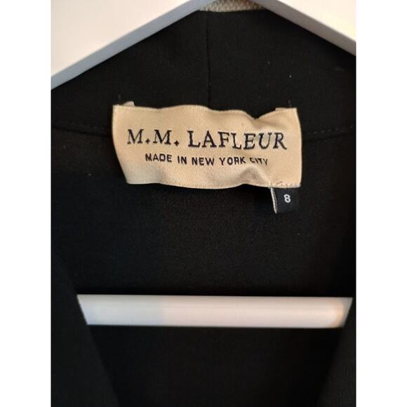 MM LaFleur Dress Womens 8 Black Tory Faux Wrap Career Professional Classic Dress - Picture 3 of 11